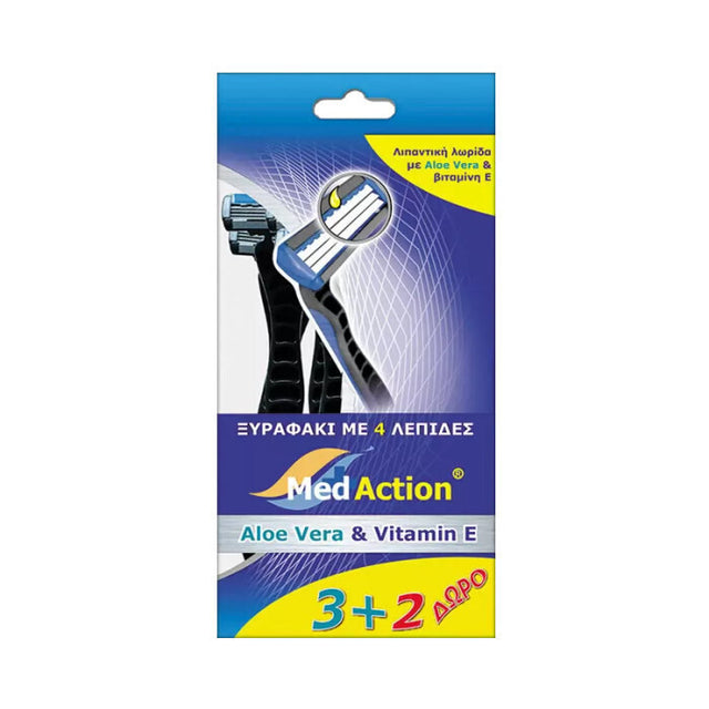 Ξυραφάκια Medaction Blue με 4 λεπίδες 3+2 Δώρο ΓΙΦΑ