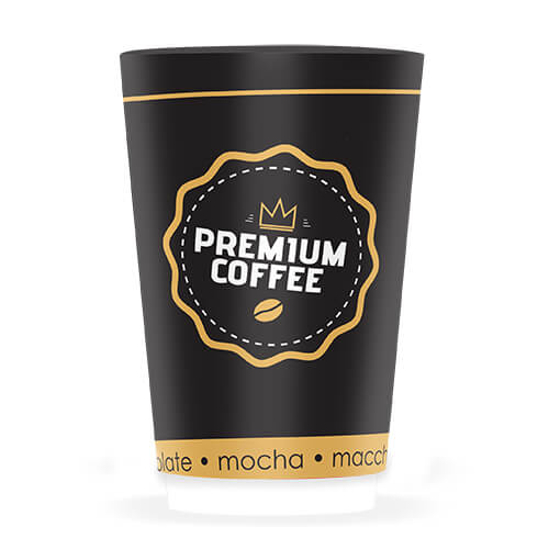 Ποτήρια Χάρτινα 12oz 25τμχ. Μαύρο Διπλού Τοιχώματος