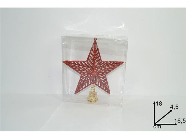 Κορυφή Δέντρου Αστέρι Κόκκινο Πλαστικό 18cm