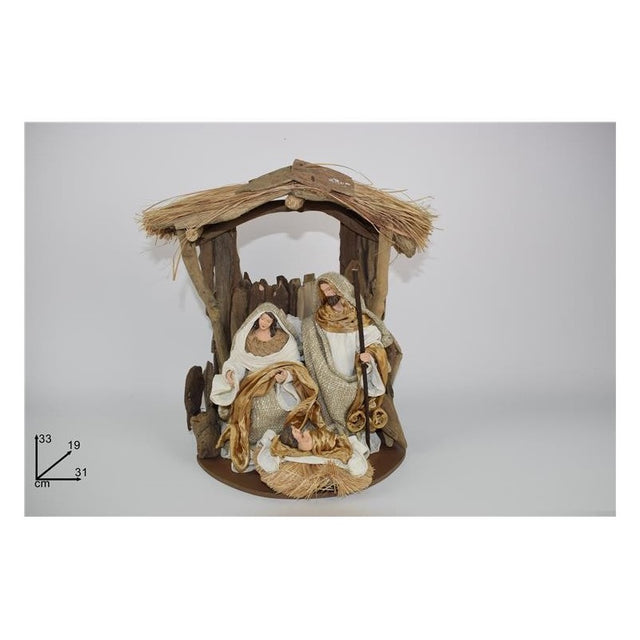 Φάτνη Χριστουγεννιάτικη Διακοσμητική Κεραμική 33x19x31cm