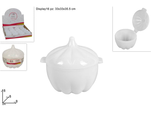 Θήκη Αποθήκευσης για Κρεμμύδι Πλαστική Χρώμα Λευκό 18cm