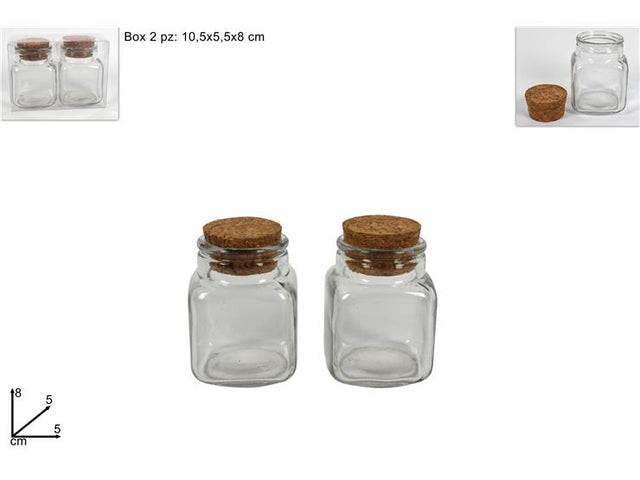 Αλατοπίπερο Σετ 2τμχ Γυάλινο 8cm