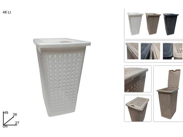 Καλαθι Απλύτων Πλαστικό 48lt 49x27cm σε 3 Χρώματα