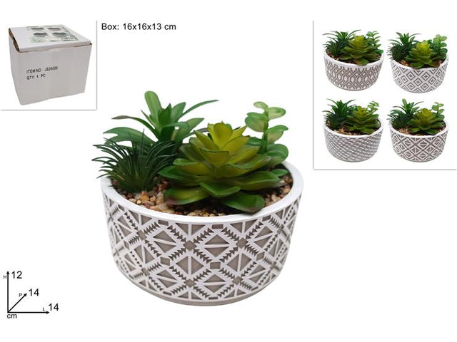 Τεχνητό Φυτό με Κακτοειδή σε Κεραμικό Κασπώ 20cm