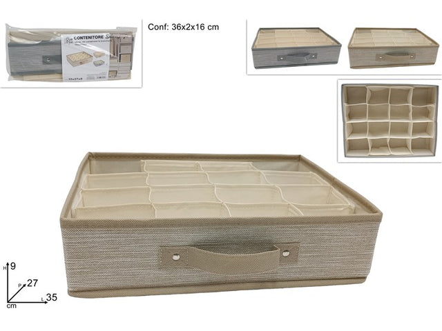 Organizer Συρταριού Υφασμάτινο 16 Θέσεων 35X27X9cm σε 2 Αποχρώσεις