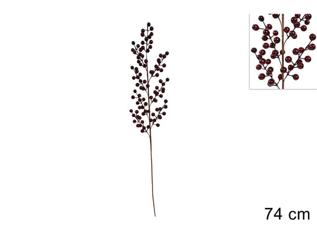Κλαδί Χριστουγεννιάτικο με Μπορντό Γκί 74cm