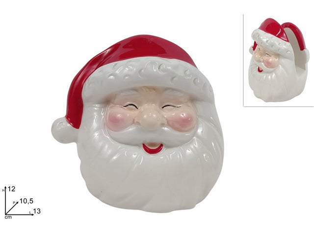 Χριστουγεννιάτικη Θήκη για Χαρτοπετσέτες σε Σχήμα Άγιου Βασίλη Κεραμική