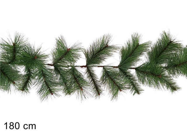 Γιρλάντα Χριστουγεννιάτικη Πράσινη με Σύρμα 180cm