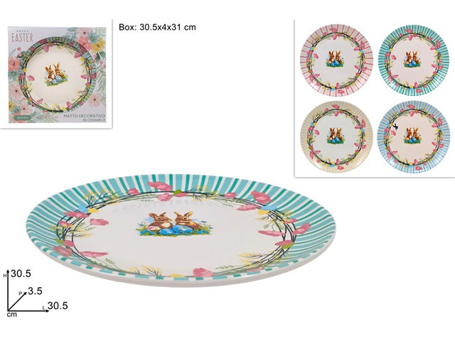 Πιατέλα Κεραμική 30.5cm με Πασχαλινό σε Σχέδιο Διάφορα Σχέδια
