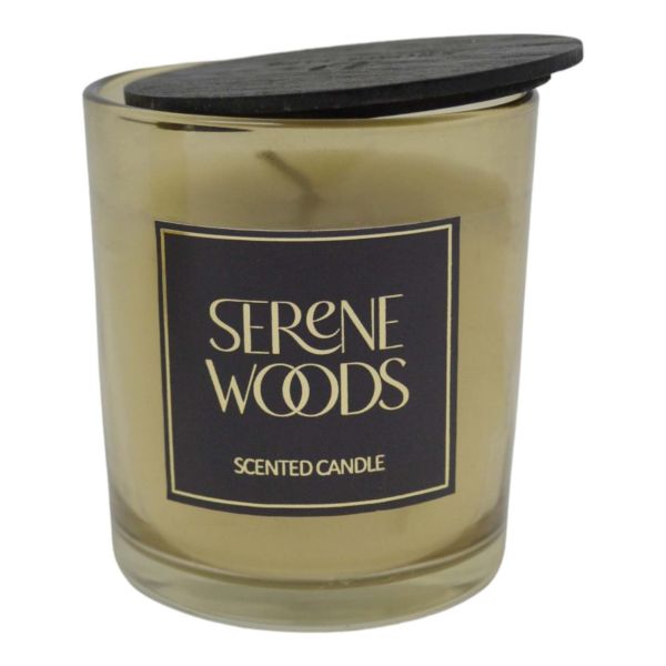 Αρωματικό Κερί Serene Woods σε Γυάλινο Δοχείο με Καπάκι 833221 (7x7,8)