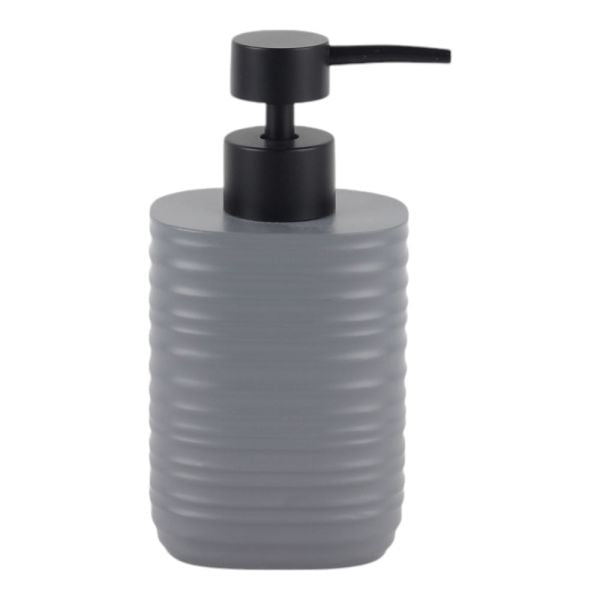 Dispenser Πολυεστερικό Ριγέ Σε Χρώμα Γκρι Ματ 8,1x8,1x16,9εκ. Ankor