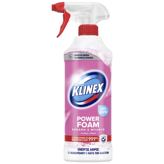 Klinex 435ml Καθαριστικό Spray Αφρός Λεκάνης & Μπάνιου με Άρωμα Floral Fresh