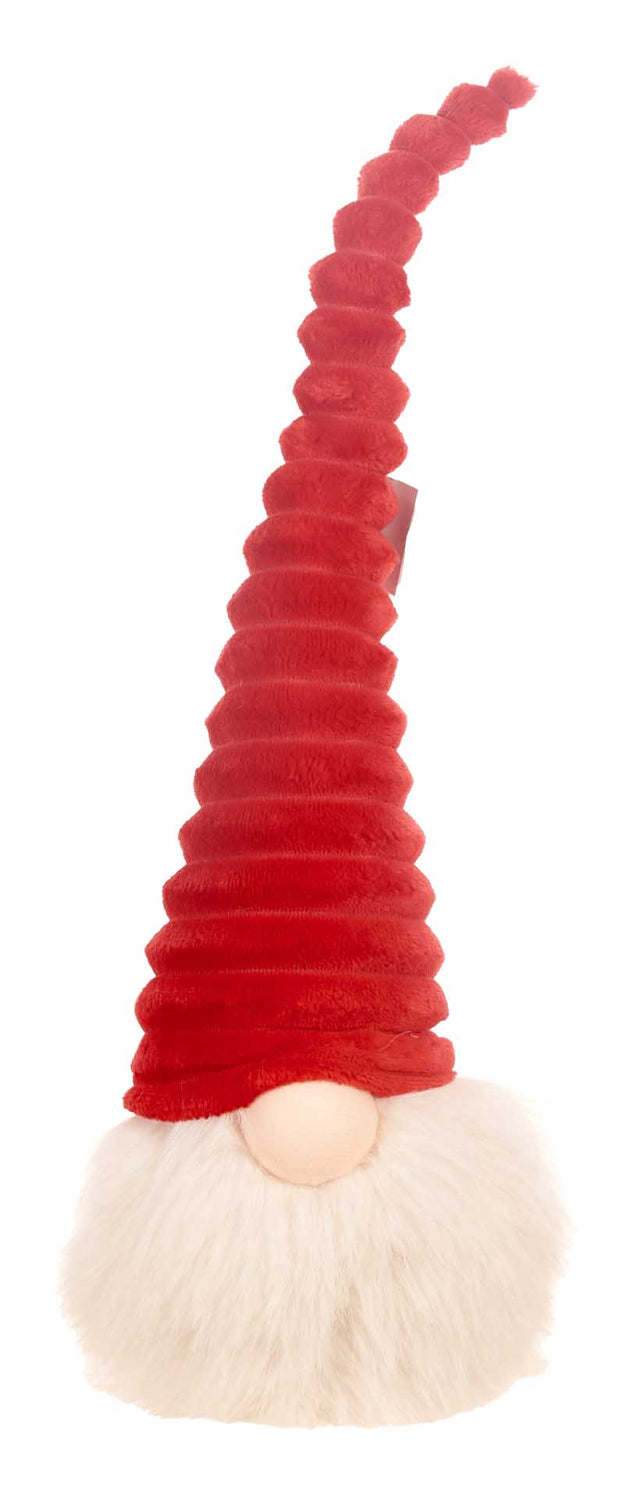 Νάνος Λούτρινος 10x10x36cm Χρώμα Κόκκινο Λευκό