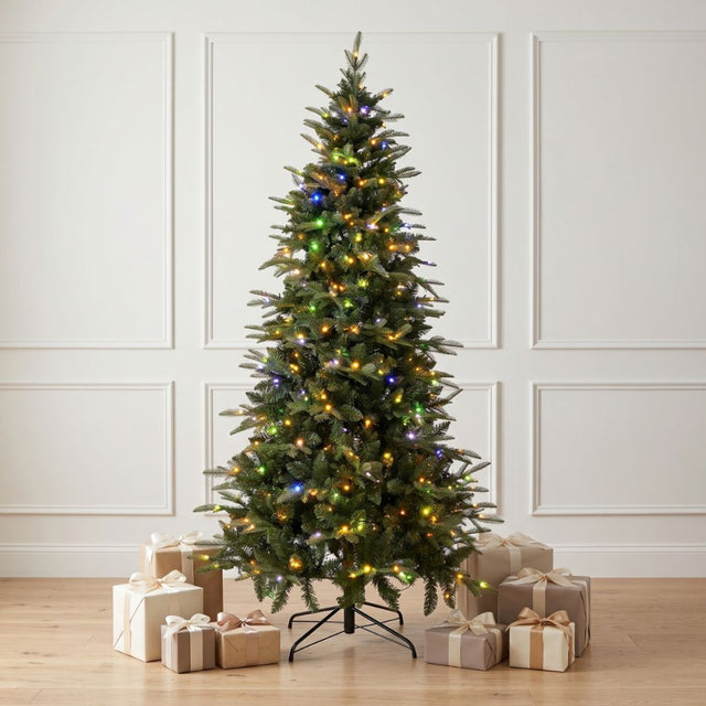Δέντρο Χριστουγεννιάτικο PRE-LIT NOBLE FIR 240cm με 500 LED Λευκά & Πολύχρωμα Λαμπάκια