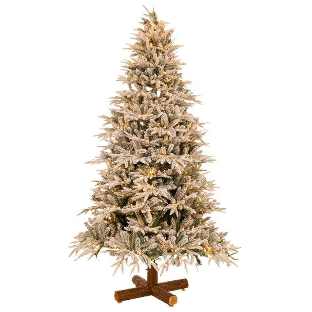 Δέντρο Χριστουγεννιάτικο Pre-Lit Snowy Jersey Pine 180 εκ. με 600 LED Θερμό & Πολύχρωμο Φως