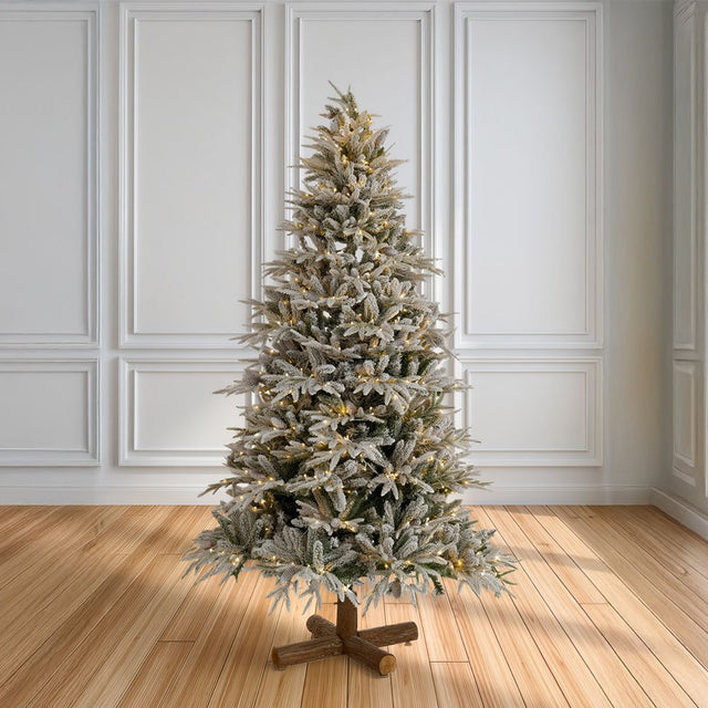 Δέντρο Χριστουγεννιάτικο Pre-Lit Snowy Jersey Pine 180 εκ. με 600 LED Θερμό & Πολύχρωμο Φως