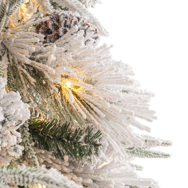 Δέντρο Χριστουγεννιάτικο Χιονισμένο PRE-LIT SNOWY WONDERLAND 240cm με 450 LED Λευκά Ζεστά Λαμπάκια 8 Προγράμματα