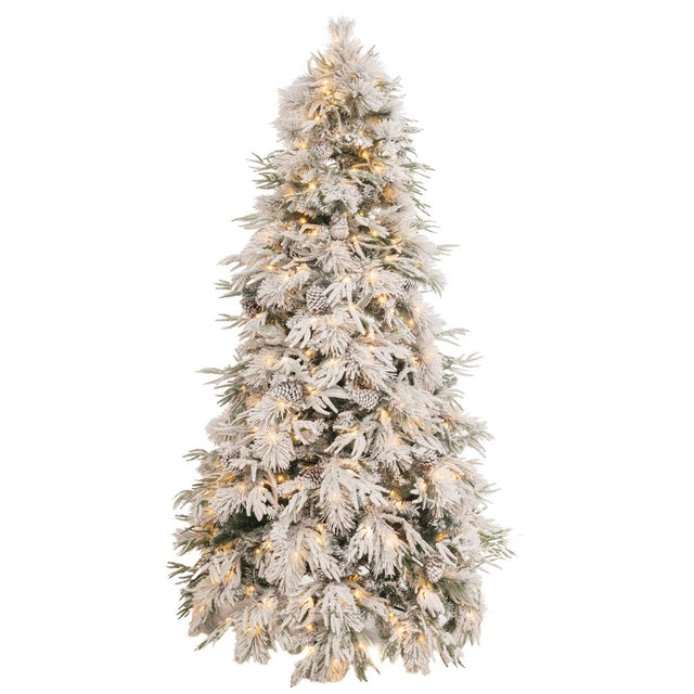 Δέντρο Χριστουγεννιάτικο Χιονισμένο PRE-LIT SNOWY WONDERLAND 270cm με 530 LED Λευκά Ζεστά Λαμπάκια 8 Προγράμματα