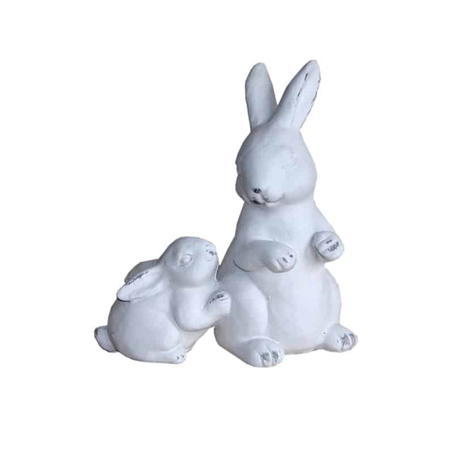Λαγουδάκια Διακοσμητικά Κεραμικά Λευκά 15,5x10x19cm