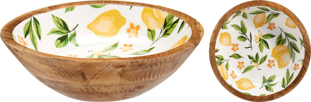 Μπώλ Μελαμίνης Σχέδιο Λεμόνια από Mango Wood 24x6cm