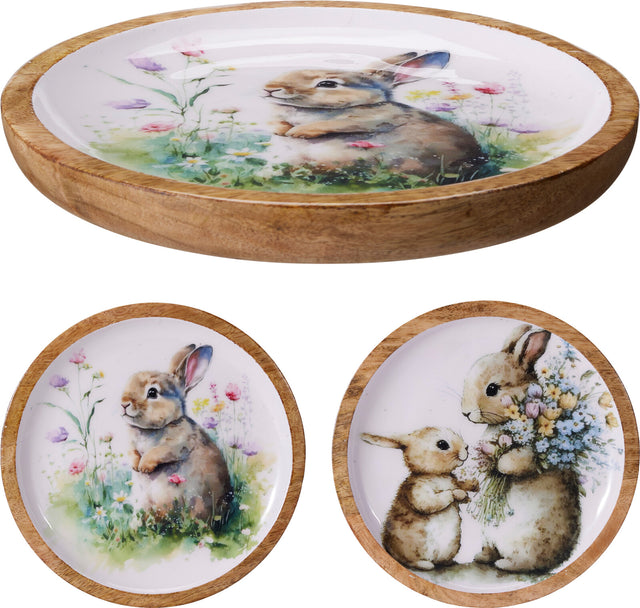 Δίσκος Ξύλινος με Πασχαλινό Σχέδιο 22cm