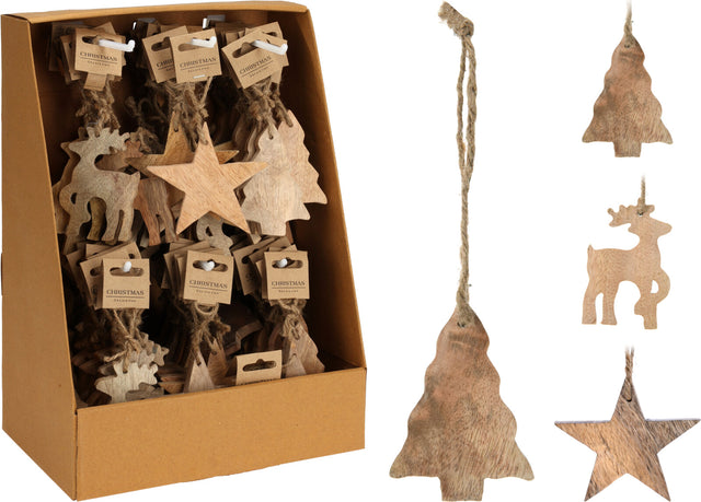 Κρεμαστό Στολίδι Χριστουγεννιάτικο Ξύλινα Σχέδια 10cm