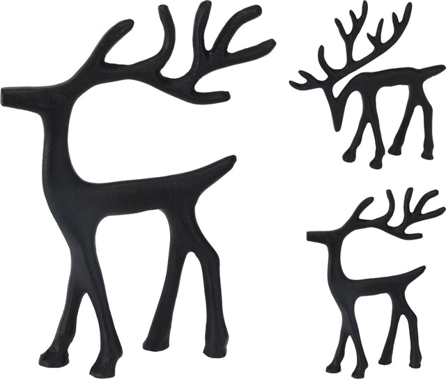 Τάρανδος Μαύρος Διακοσμητική Φιγούρα Μεταλλική 15x16cm