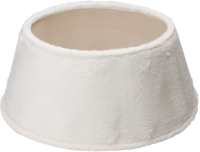 Ποδιά Δέντρου Χριστουγεννιάτικη Γούνινη Λευκή D55cm