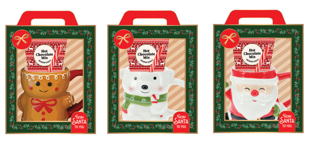 Σετ Δώρου Κούπα Χριστουγεννιάτικη με Hot Chocolate Mix σε 3 Σχέδια