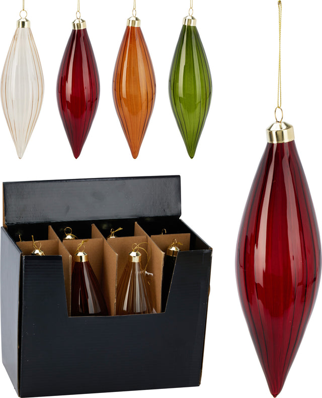 Μπάλα Χριστουγεννιάτικη Γυάλινη Οβάλ 21cm