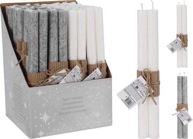 Κεριά Κηροπηγίου Σετ 2/τεμ 25cm σε 2 Χρώματα