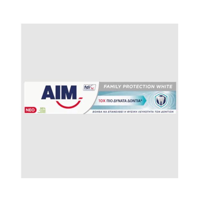 AIM 75ml Οδοντόκρεμα Family Protection White για Λεύκανση