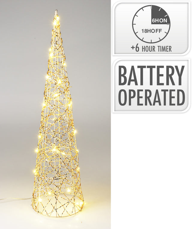 Δέντρο Κώνος Φωτιζόμενο με 30 Led Μπαταρίας 16x60cm