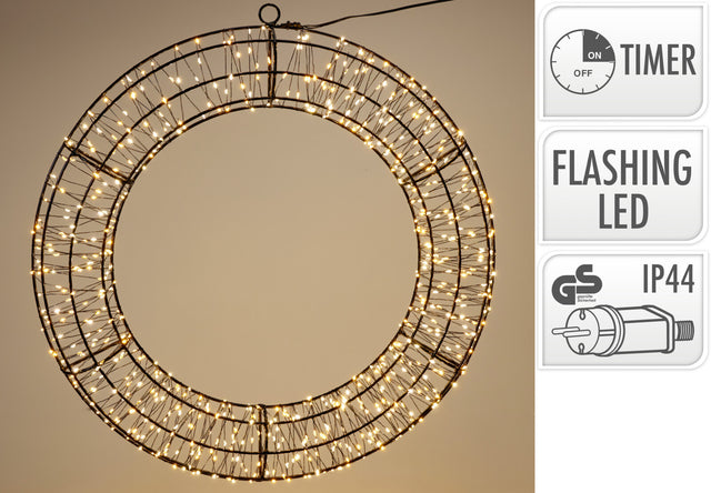 Φωτιζόμενο Στεφάνι 50cm Led Flash Θερμό Φώς
