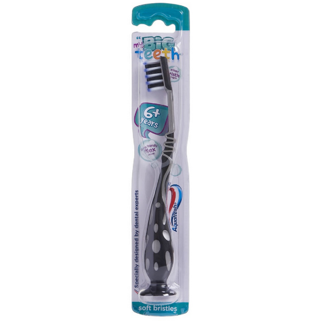 Παιδική Οδοντόβουρτσα Aquafresh Junior Flex 6+ Μαλακή Χρώμα Μαύρο