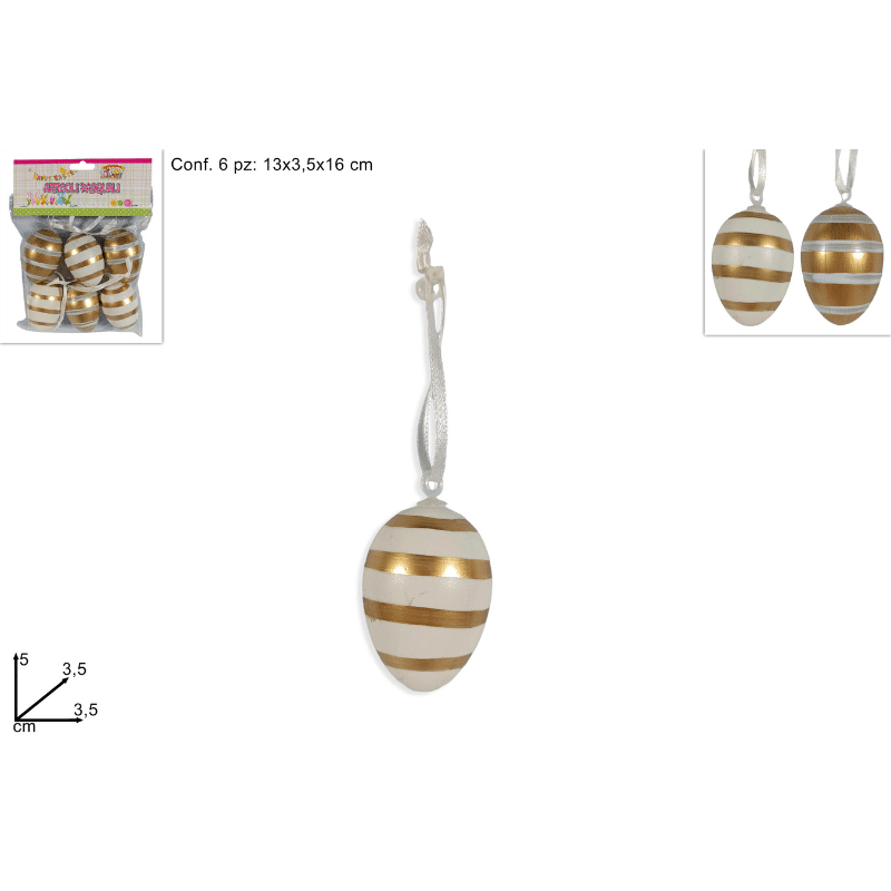 Αυγά Χρυσά Σετ 6τμχ Πλαστικά 5x3,5cm Welkhome