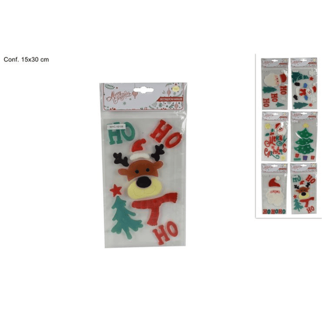 Αυτοκόλλητο Gel Χριστουγεννιάτικο Σχέδιο 15x30cm Welkhome