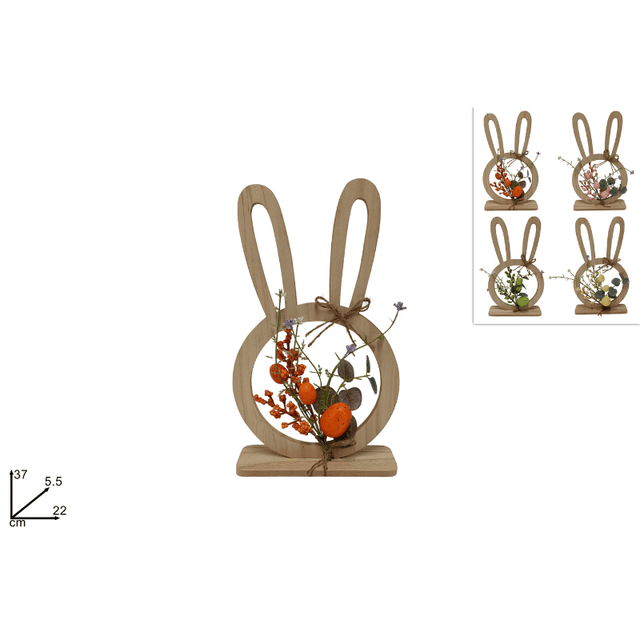 Πασχαλινό Ξύλινο Διακοσμητικό Επιτραπέζιο (Διάφορα Χρώματα) 37x5.5x22cm Welkhome