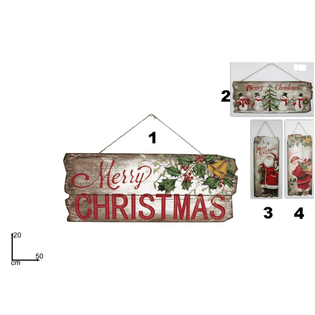 Επιγραφή Κρεμαστή Ξύλινη MERRY XMAS 50x20cm Welkhome