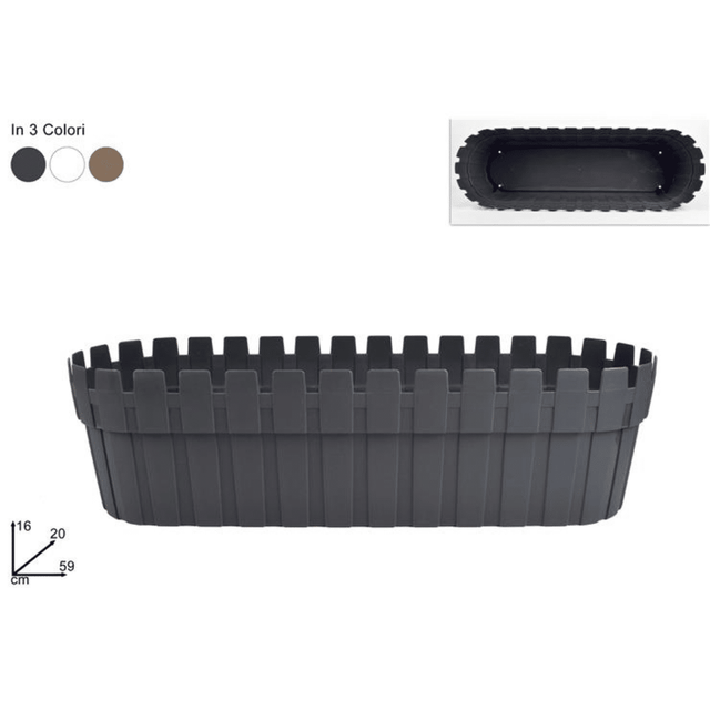 Ζαρντινιέρα Πλαστική 59x20x16cm Welkhome - Γκρί