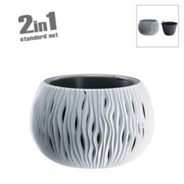 Κασπώ-Γλάστρα (2 ΣΕ 1) Λευκό Bowl Sandy Φ29x19.5cm Marhome