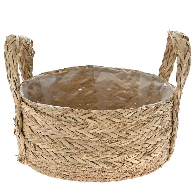 Καλάθι Ψάθινο Ρηχό με Πλαστικό Φ30x14/22cm ILIADIS S.A.