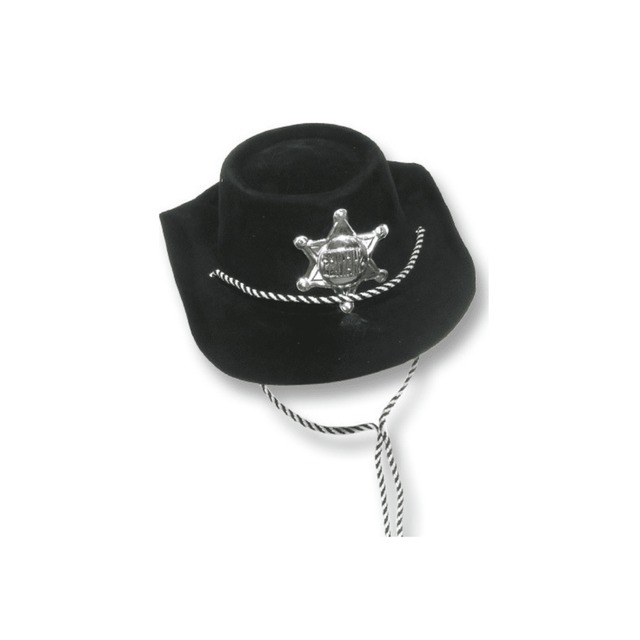 Καπέλο Σερίφη Πλαστικό-Καστόρι 34x27cm (Αποκριάτικα Αξεσουάρ) Art.HY-072 Welkhome Μαύρο