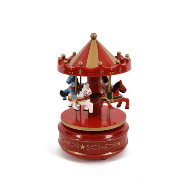 Καρουζέλ Ξύλινο με Άλογα και Μουσική 17.5x11cm Welkhome