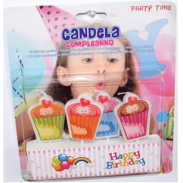 Κεράκια Γενεθλίων Cupcakes Σετ 4τμχ. 6,5cm Welkhome
