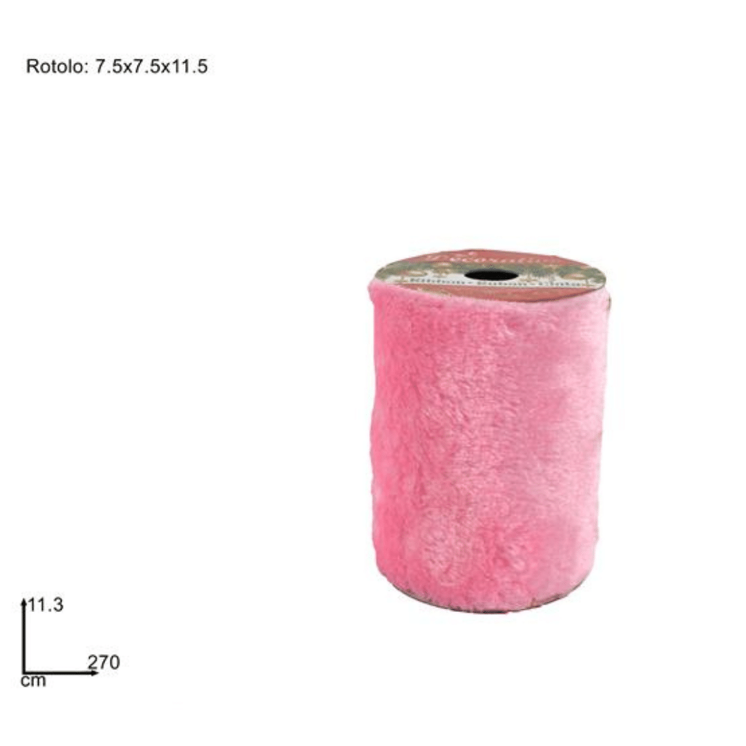 Κορδέλα Διακοσμητική Γούνινη Ροζ 2,70mt x 11,3cm Welkhome