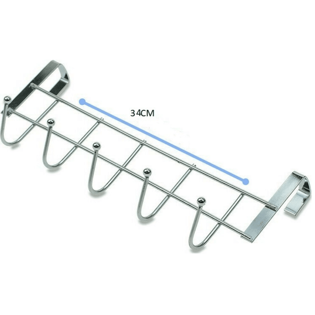 Κρεμάστρα Πόρτας Μεταλλική Inox 8 Θέσεων 34cm
