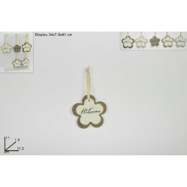 Κρεμαστή Ξύλινη Μαργαρίτα 11,5Χ1,5Χ11cm Welkhome