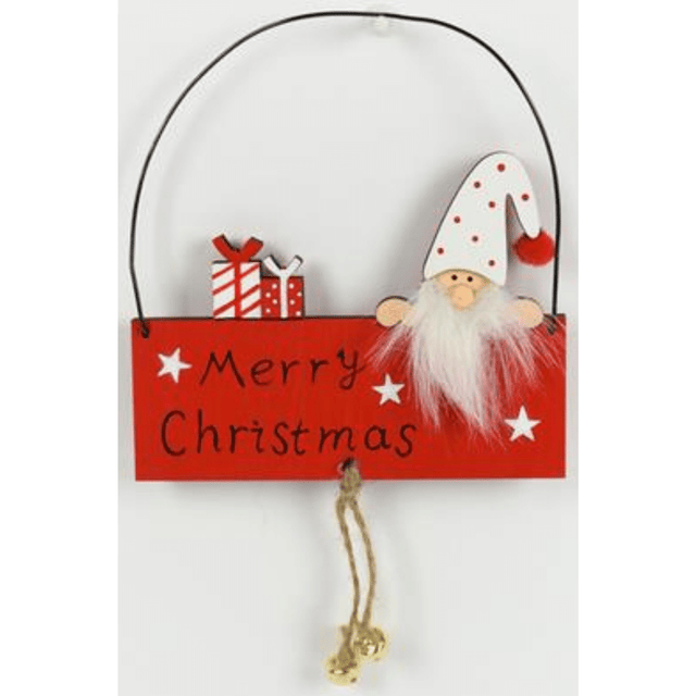 Κρεμαστή Ταμπέλα Ξύλινη Merry Christmas Άγιος 18x11cm ART.SHY-W12632/35R/W Welkhome