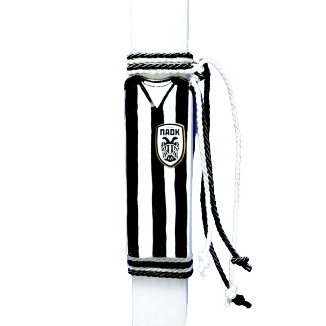 Λαμπάδα Πασχαλινή ΠΑΟΚ φανέλα πλακέ 25x4x2cm. 003166